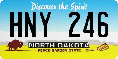 ND license plate HNY246