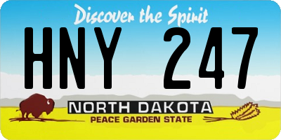 ND license plate HNY247