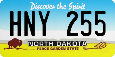 ND license plate HNY255