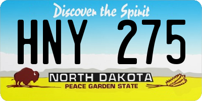 ND license plate HNY275