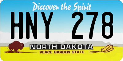 ND license plate HNY278