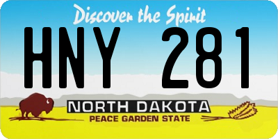 ND license plate HNY281