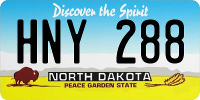 ND license plate HNY288