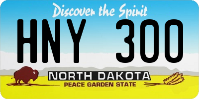 ND license plate HNY300