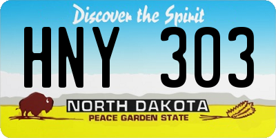 ND license plate HNY303
