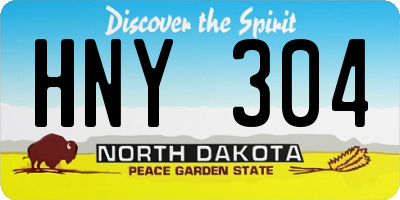 ND license plate HNY304