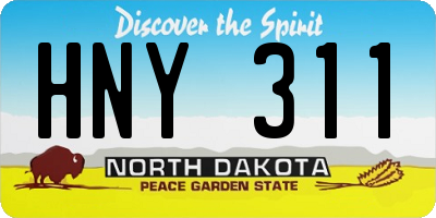 ND license plate HNY311