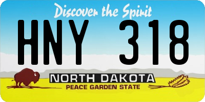 ND license plate HNY318