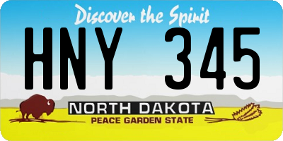 ND license plate HNY345