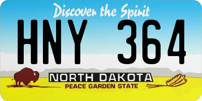 ND license plate HNY364