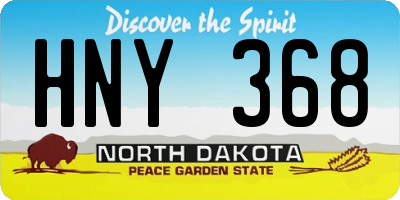 ND license plate HNY368