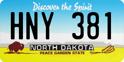 ND license plate HNY381