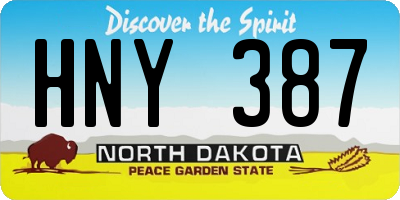 ND license plate HNY387