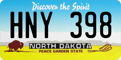 ND license plate HNY398