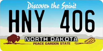 ND license plate HNY406