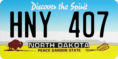 ND license plate HNY407