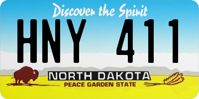 ND license plate HNY411