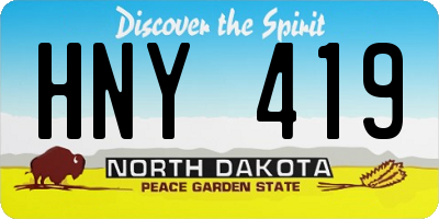 ND license plate HNY419