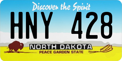ND license plate HNY428