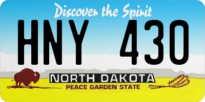 ND license plate HNY430