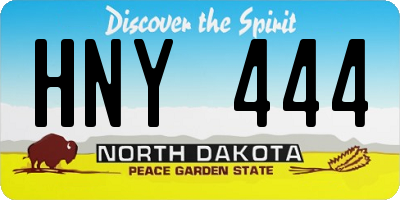 ND license plate HNY444