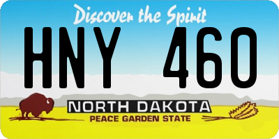 ND license plate HNY460