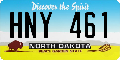 ND license plate HNY461