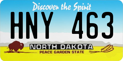 ND license plate HNY463