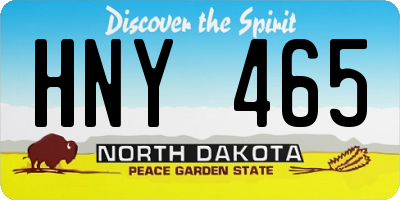 ND license plate HNY465