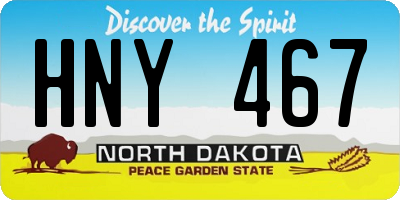 ND license plate HNY467