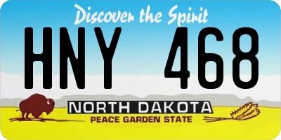 ND license plate HNY468