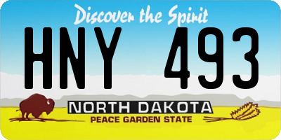 ND license plate HNY493