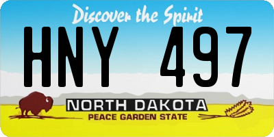 ND license plate HNY497