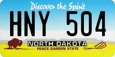 ND license plate HNY504