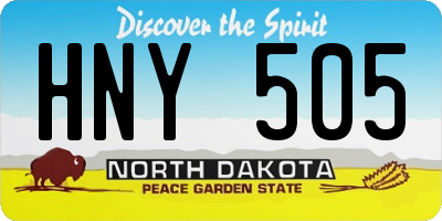 ND license plate HNY505
