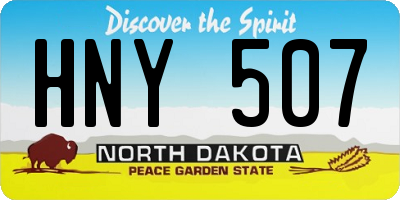 ND license plate HNY507