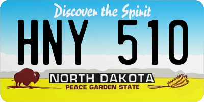 ND license plate HNY510