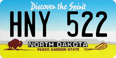 ND license plate HNY522