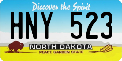 ND license plate HNY523