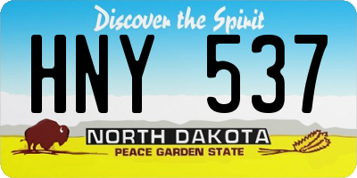 ND license plate HNY537