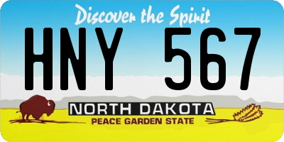 ND license plate HNY567