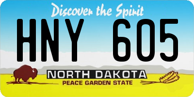 ND license plate HNY605