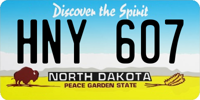 ND license plate HNY607