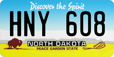 ND license plate HNY608