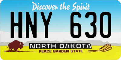 ND license plate HNY630