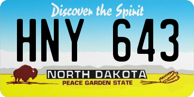 ND license plate HNY643