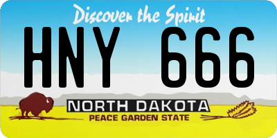 ND license plate HNY666