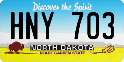 ND license plate HNY703