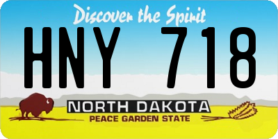 ND license plate HNY718