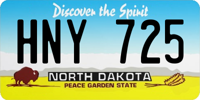 ND license plate HNY725